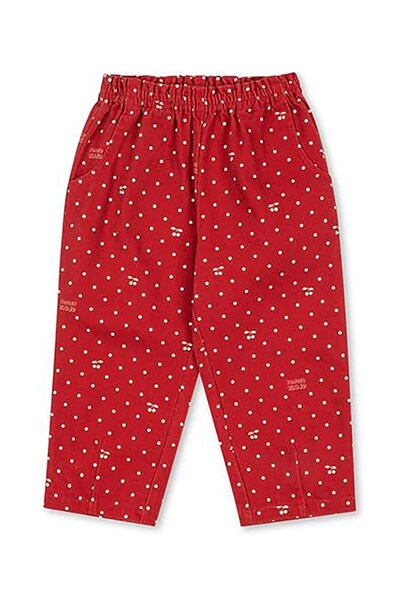 Джинси relaxed fit дитячі Konges Sløjd MAGOT FRILL PANTS GOTS колір червоний