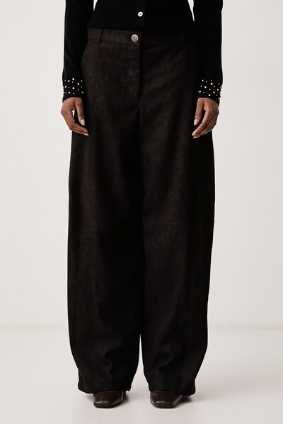 Штани wide leg жіночі з імітації шкіри Pinko колір коричневий