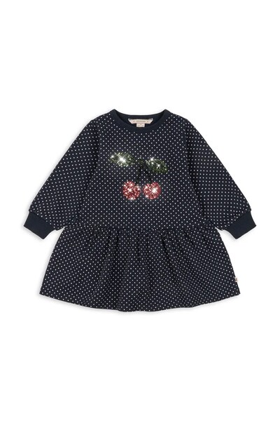 Сукня з бавовною Konges Sløjd LOU DOT SEQUIN SWEAT DRESS GOTS колір чорний