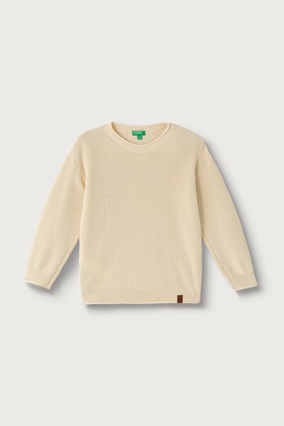 Светр дитячий бавовняний United Colors of Benetton колір бежевий