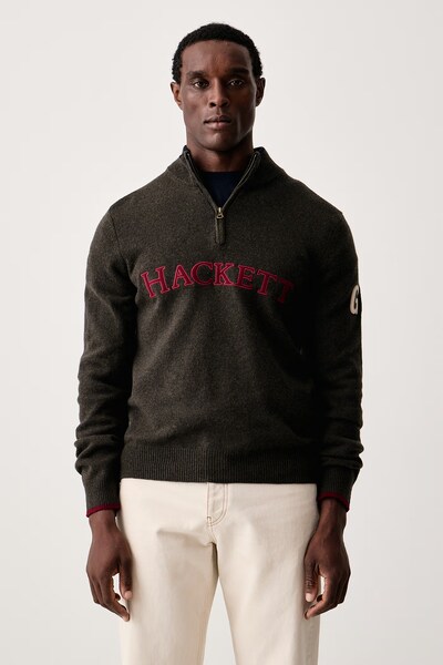 Светр чоловічий із мериносової вовни Hackett London колір зелений