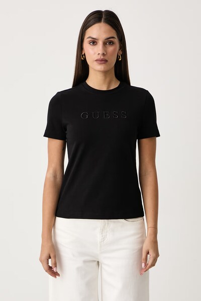 Футболка жіноча бавовняна з еластаном Guess GRAZIA колір чорний