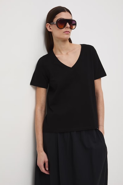 t-shirt damski bawełniany czarny RS26-TSD052