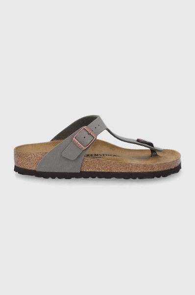 В'єтнамки Birkenstock Gizeh жіночі колір сірий на плоскому ходу 43393