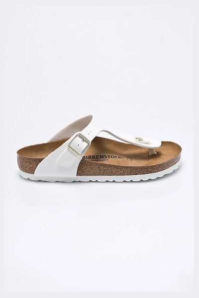 В'єтнамки Birkenstock Gizeh жіночі колір білий на плоскому ходу Narrow Width 1005300-White