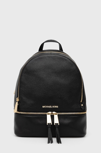 Usnjen nahrbtnik MICHAEL Michael Kors ženski, črna barva,