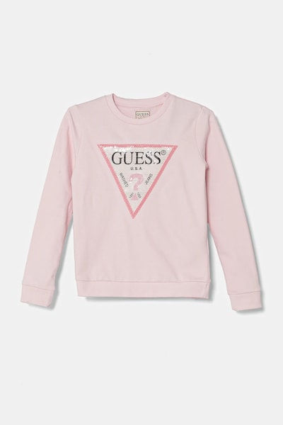 Guess gyerek melegítőfelső pamutból rózsaszín, nyomott mintás, K4YQ10 KA6R4