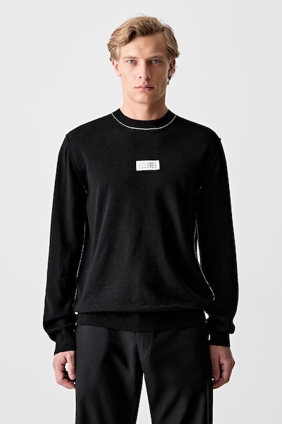 MM6 Maison Margiela πουλόβερ με μαλλί ανδρικό μαύρο SH0HL0017