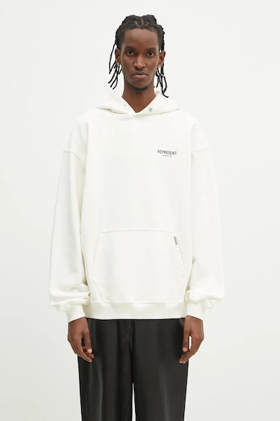 Βαμβακερή μπλούζα Represent Owners Club Hoodie χρώμα: μπεζ, με κουκούλα, OCM41113.072