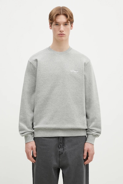 Βαμβακερή μπλούζα Carhartt WIP Script Embroidery Sweat χρώμα: γκρι, I034496.00DXX