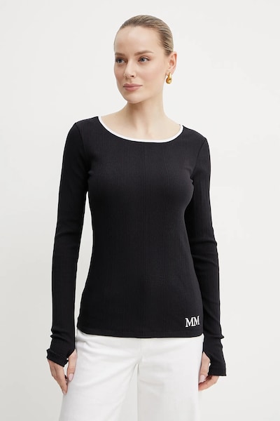 Majica dugih rukava MM by Max Mara boja: tamno plava, 2516941037600