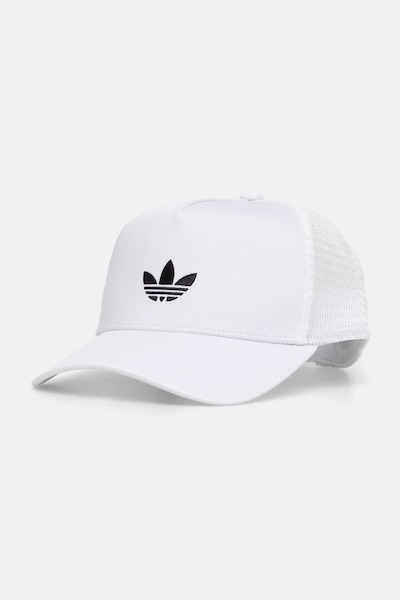 Kapa s šiltom adidas Originals CURVED TRUCKER bela barva, JC6039
