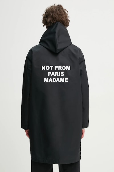 Bunda Drôle de Monsieur La Parka Slogan pánska, čierna farba, prechodná, PERM-CT130-PA014-BL