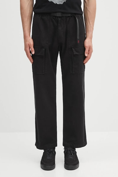 Хлопковые брюки Gramicci Front Cargo Pant цвет чёрный со шнуровкой G5SM.P089