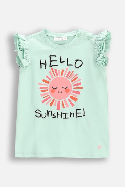 Coccodrillo újszülött póló zöld, TROPICAL STORY GIRL NEWBORN