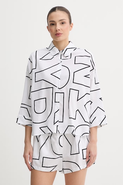DKNY πιτζάμα Γυναικεία με βισκόζη λευκή YI50100