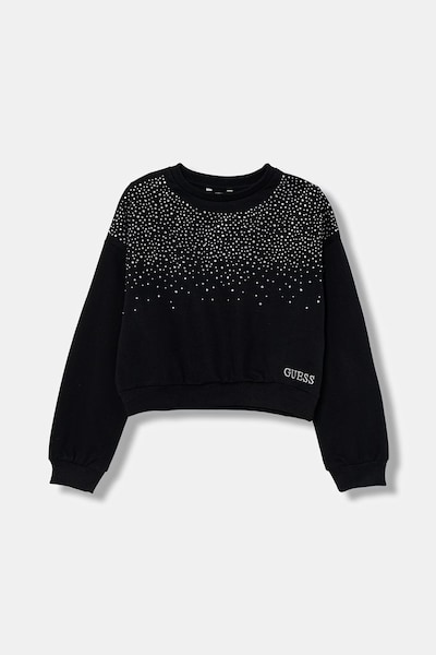 Дитяча бавовняна кофта Guess колір чорний з аплікацією J6RQ13 KA6R4