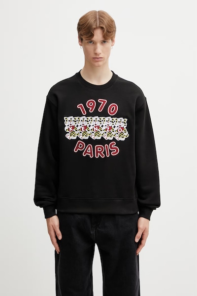 Kenzo bluza bawełniana męska czarna FG55SW2064MJ