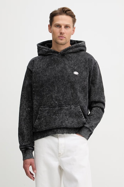 Alpha Industries cotton sweatshirt World Embroidery Hoodie black color hooded with an application 266333