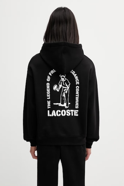 Lacoste hoodie cotton Men's black SH1371