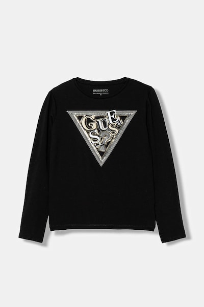 Дитячий лонгслів Guess колір чорний J6RI16 K6YW4