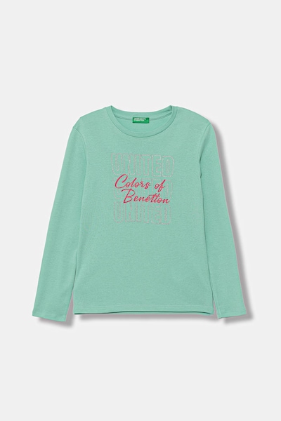 United Colors of Benetton hosszúujjú gyerek pamut zöld 3I9WC10S7