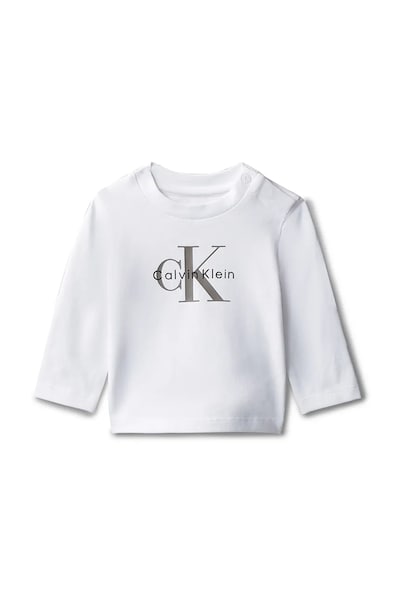 Calvin Klein Jeans gyerek hosszúujjú fehér, nyomott mintás, IN0IN00335