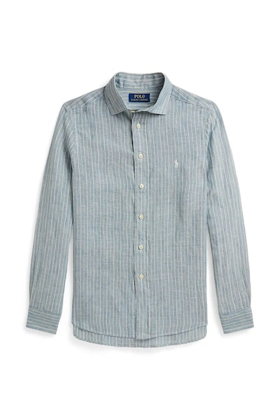 Детска ленена риза Polo Ralph Lauren в синьо 323A13343002