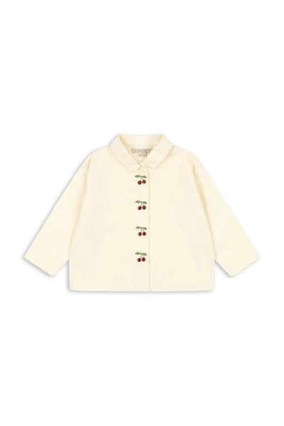 Детская хлопковая рубашка Konges Sløjd EVIA CHERRY SHIRT GOTS цвет бежевый