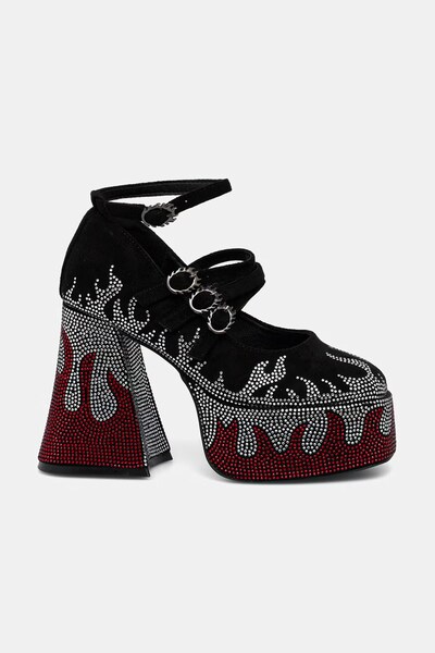 Туфли-лодочки на каблуке Koi Footwear Blazed Flames Strappy Heels цвет черный