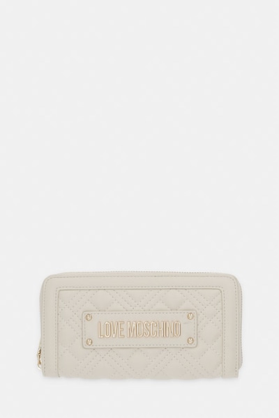 Πορτοφόλι Love Moschino χρώμα: μπεζ, JC5600PP1OLA0110