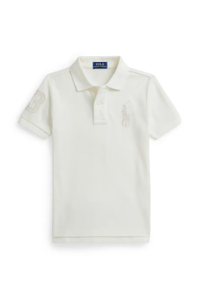 Otroški bombažen polo Polo Ralph Lauren bela barva, 322703635506