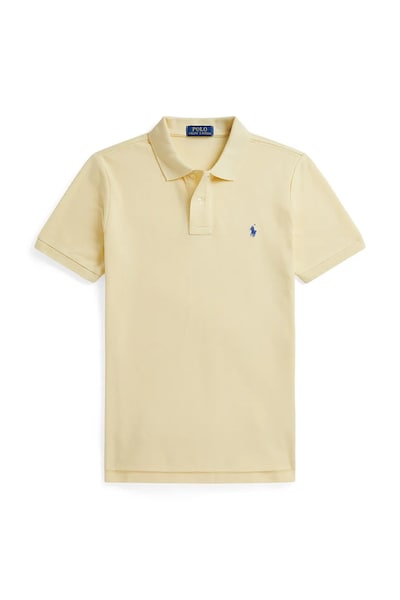 Otroški bombažen polo Polo Ralph Lauren rumena barva, 323703632512