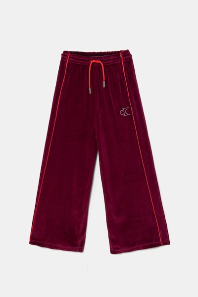 Calvin Klein Jeans gyerek velúr melegítőnadrág bordó, sima, IG0IG03057