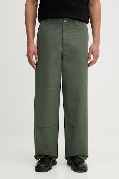 Хлопковые брюки Kenzo цвет зелёный прямые FG55PA2079OT
