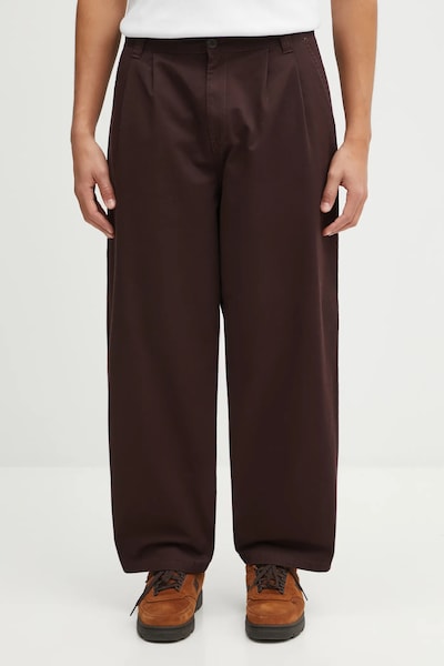 Бавовняні штани Carhartt WIP Merrick Pant колір коричневий фасон chinos I033759.33H06