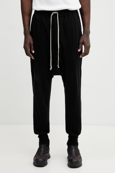 Rick Owens DRKSHDW Prisoner Drawstring спортивные штаны из хлопка для мужчин чёрные DU01F4395.RN