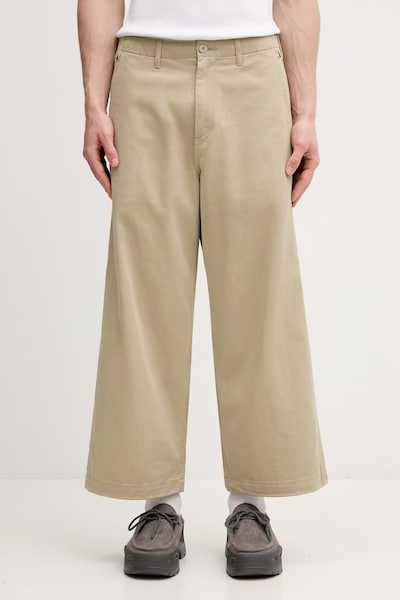 BEAMS брюки из хлопка для мужчин бежевые regular waist 1123.1071.791
