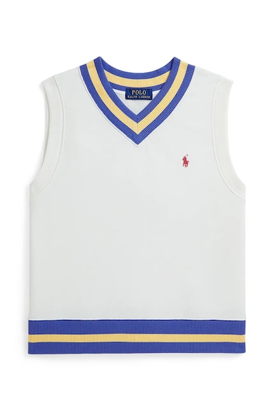 Otroški telovnik Polo Ralph Lauren bela barva, 323A12303001