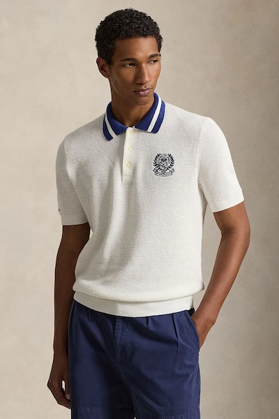 Polo Ralph Lauren светр з короткими рукавами чоловічий бавовняний Wimbledon білий 710B16072