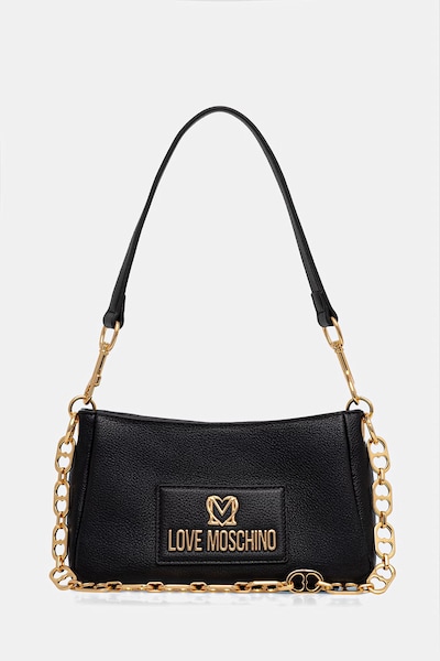 Δερμάτινη τσάντα Love Moschino χρώμα: μαύρο, JC4167PP1OL1200A