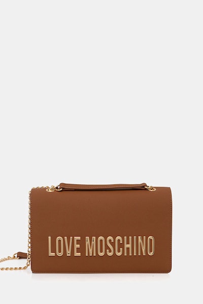 Τσάντα Love Moschino χρώμα: καφέ, JC4192PP1OKD0200