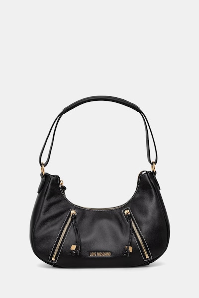 Love Moschino Τσάντα κρουασάν γυναικεία δερμάτινη μαύρη JC4281PP0OK1300A