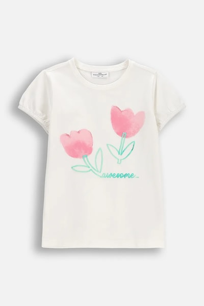 Coccodrillo gyerek pamut póló bézs TULIP MODE GIRL KIDS