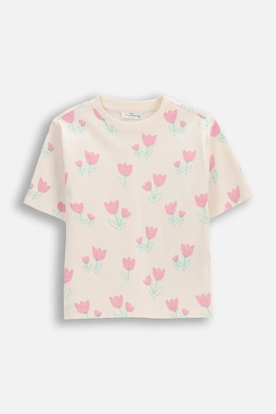 Coccodrillo gyerek pamut póló bézs TULIP MODE GIRL KIDS