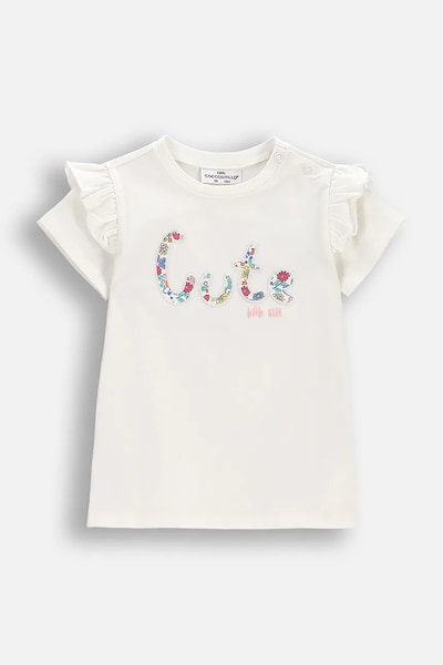 Coccodrillo t-shirt bébi pamuttal bézs TULIP MODE GIRL NEWBORN