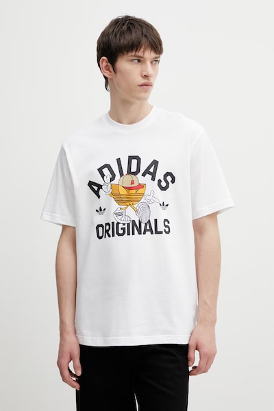 Βαμβακερό μπλουζάκι adidas Originals ανδρικό, χρώμα: άσπρο, KS7616