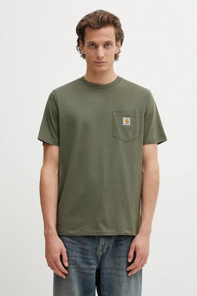 Carhartt WIP tricou din bumbac SS Pocket T-Shirt culoarea verde, uni, I030434.11XX