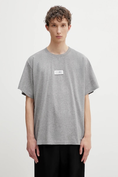 MM6 Maison Margiela cotton t-shirt gray color smooth SH0GC0071.M20170
