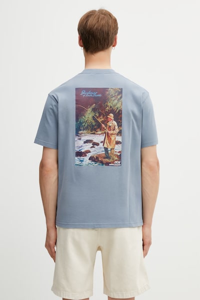 Barbour MTS1575BL45 tricou basic din bumbac pentru bărbați albastru 1956 Graphic OS